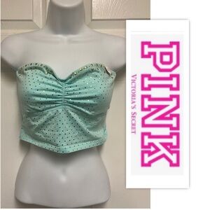 Victoria’s Secret Pink Foam Green Gold Bling Bandeau